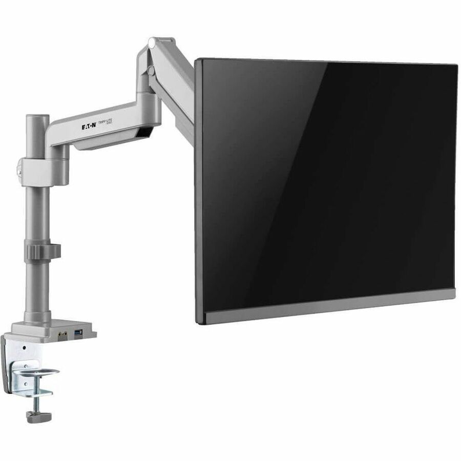 Eaton Tripp Lite Series Single-Display Gas Spring-Arm Desktop Clamp or Grommet for 13" to 34" Displays - USB and Audio Ports, Aluminum — DDR1732SAL