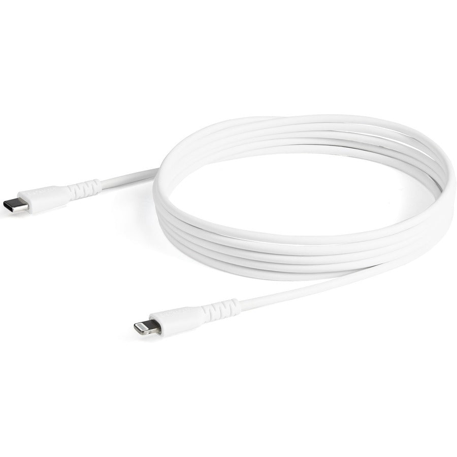 StarTech.com 6 foot/2m Durable White USB-C to Lightning Cable, Rugged Heavy Duty Charging/Sync Cable for Apple iPhone/iPad MFi Certified — RUSBCLTMM2MW