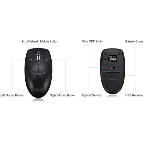 Adesso Antimicrobial Wireless Desktop Mouse — iMouseM60