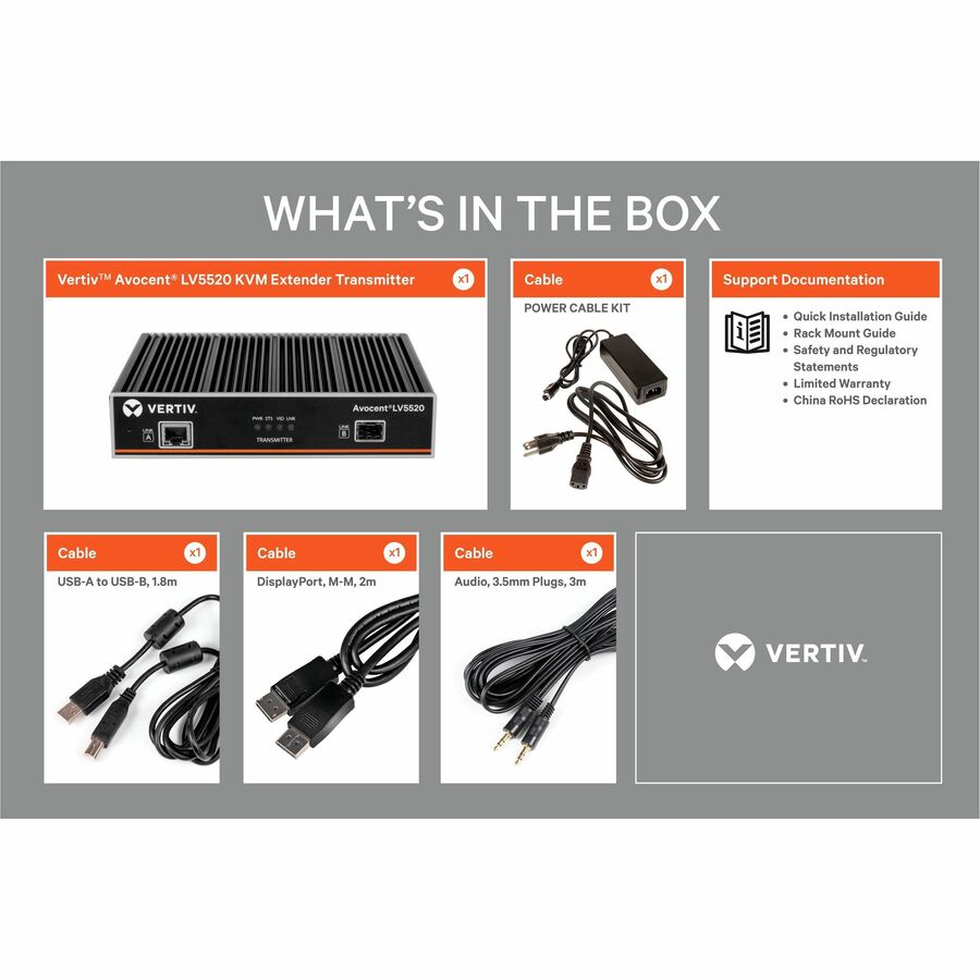 Vertiv Avocent LV5520 High-Performance KVM Extender | Transmitter — LV5520T-400