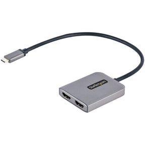 StarTech.com USB-C to Dual HDMI Adapter, USB Type-C Multi-Monitor MST Hub, Dual 4K 60Hz HDMI Laptop Display Extender / Splitter, Windows — MST14CD122HD