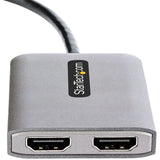 StarTech.com USB-C to Dual HDMI Adapter, USB Type-C Multi-Monitor MST Hub, Dual 4K 60Hz HDMI Laptop Display Extender / Splitter, Windows — MST14CD122HD