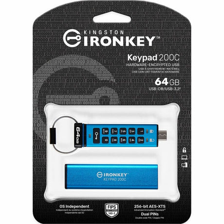 IronKey Keypad 200 64GB USB 3.2 (Gen 1) Type C Flash Drive — IKKP200C/64GB