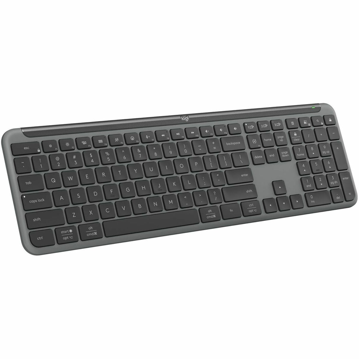 Logitech Signature Slim K950 Wireless Keyboard, Sleek Design, Quiet Typing, Bluetooth, Multi-OS, Graphite — 920-012424