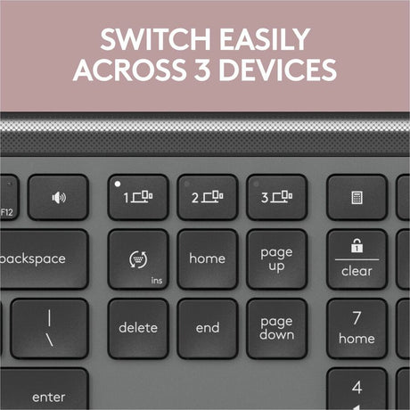 Logitech Signature Slim K950 Wireless Keyboard, Sleek Design, Quiet Typing, Bluetooth, Multi-OS, Graphite — 920-012424
