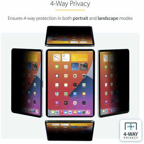 StarTech.com 4-Way Privacy Screen For 12.9-inch iPad Pro, 3rd Gen and Up, Portrait/Landscape, Touch-Enabled, +/- 30 Deg. View, Anti-Glare — 129IP-PRIVACY-SCREEN