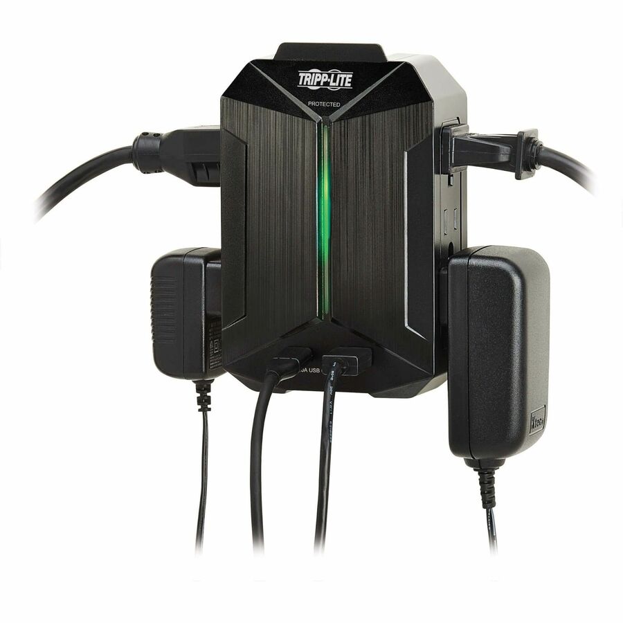 Eaton Tripp Lite Series Protect It! 6-Outlet Surge Protector - 5-15R Outlets, 2 USB Ports, 5-15P Direct Plug-In, 490 Joules, Black — SK62USBC