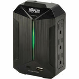 Eaton Tripp Lite Series Protect It! 6-Outlet Surge Protector - 5-15R Outlets, 2 USB Ports, 5-15P Direct Plug-In, 490 Joules, Black — SK62USBC