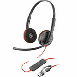 Poly Blackwire 3220 Stereo USB-C Headset +USB-C/A Adapter — 8X228AA