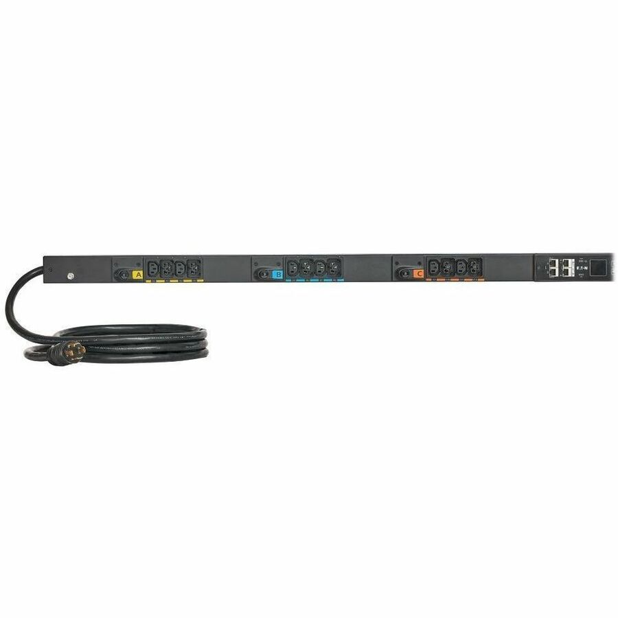 Eaton 3-Phase Managed Rack PDU G4, 208V, 24 Outlets, 24A, 8.6kW, L15-30 Input, 10 ft. Cord, 0U Vertical — EVMA1530A