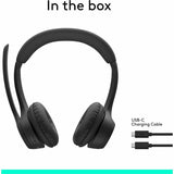 Logitech Zone 300 Wireless Bluetooth Headset With Noise-Canceling Microphone, Compatible with Windows, Mac, Chrome, Linux, iOS, iPadOS, Android - Black — 981-001406