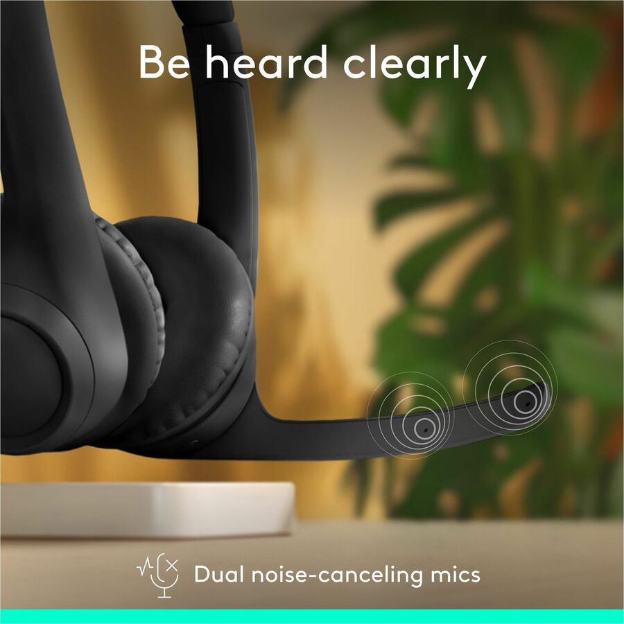 Logitech Zone 300 Wireless Bluetooth Headset With Noise-Canceling Microphone, Compatible with Windows, Mac, Chrome, Linux, iOS, iPadOS, Android - Black — 981-001406