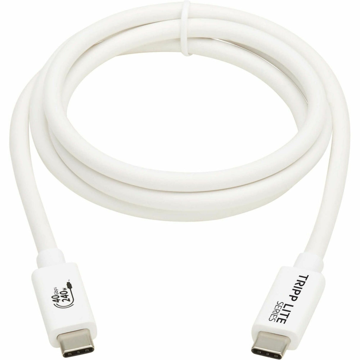 Eaton Tripp Lite Series USB4 40Gbps Cable (M/M) - USB-C, 8K 60 Hz, 240W PD Charging, White, 1 m (3.3 ft.) — U521-1P0M-WH