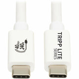 Eaton Tripp Lite Series USB4 40Gbps Cable (M/M) - USB-C, 8K 60 Hz, 240W PD Charging, White, 1 m (3.3 ft.) — U521-1P0M-WH