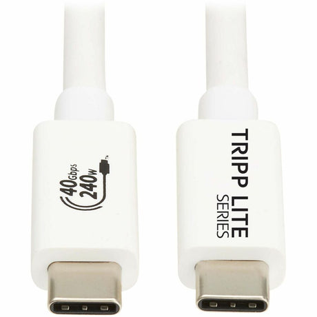Eaton Tripp Lite Series USB4 40Gbps Cable (M/M) - USB-C, 8K 60 Hz, 240W PD Charging, White, 1 m (3.3 ft.) — U521-1P0M-WH