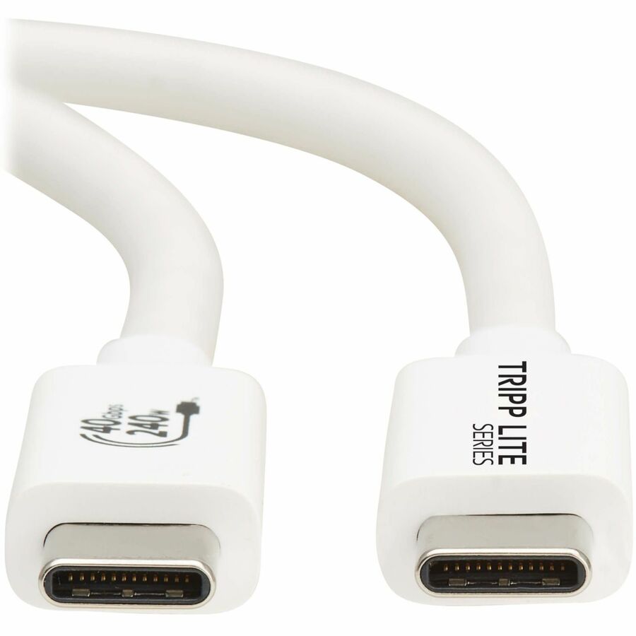 Eaton Tripp Lite Series USB4 40Gbps Cable (M/M) - USB-C, 8K 60 Hz, 240W PD Charging, White, 1 m (3.3 ft.) — U521-1P0M-WH