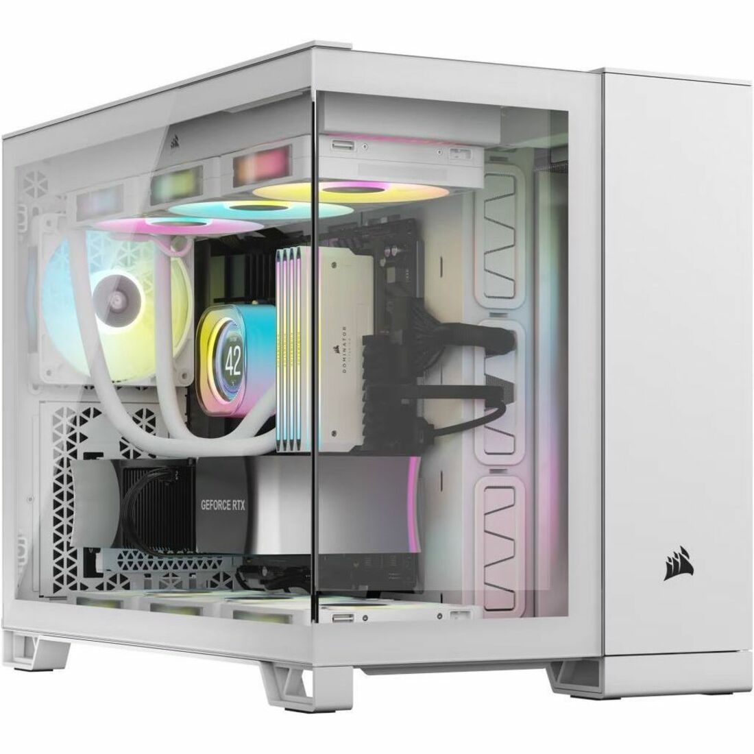 Corsair iCUE LINK 2500X RGB Micro ATX Dual Chamber PC Case - White — CC-9011268-WW