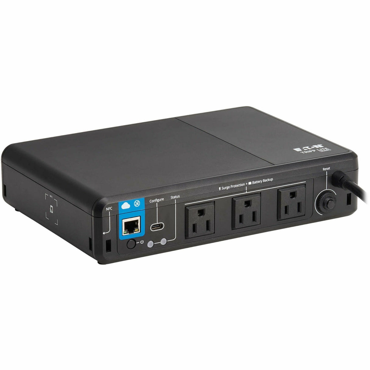 Eaton Tripp Lite Series 350VA 210W 120V Standby Cloud-Connected UPS with Remote Monitoring - 3 NEMA 5-15R Outlets (Surge + Battery Backup), 5-15P Plug, Desktop — BC350RNC