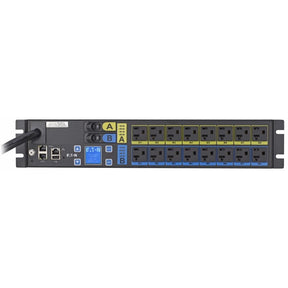 Eaton Managed rack PDU, 2U, L5-30P input, 2.88 kW max, 120V, 24A, 10 ft cord, Single-phase, Outlets: (16) 5-20R — EMAU05-10