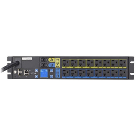 Eaton Managed rack PDU, 2U, L5-30P input, 2.88 kW max, 120V, 24A, 10 ft cord, Single-phase, Outlets: (16) 5-20R — EMAU05-10