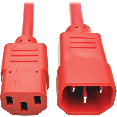 Eaton Tripp Lite Series Heavy-Duty PDU Power Cord, C13 to C14 - 15A, 250V, 14 AWG, 3 ft. (0.91 m), Red — P005-003-ARD