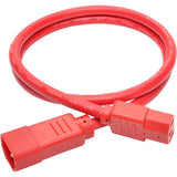 Eaton Tripp Lite Series Heavy-Duty PDU Power Cord, C13 to C14 - 15A, 250V, 14 AWG, 3 ft. (0.91 m), Red — P005-003-ARD