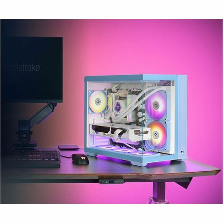 Thermaltake View 380 TG ARGB Hydrangea Blue Mid Tower Chassis — CA-1Z2-00MFWN-00