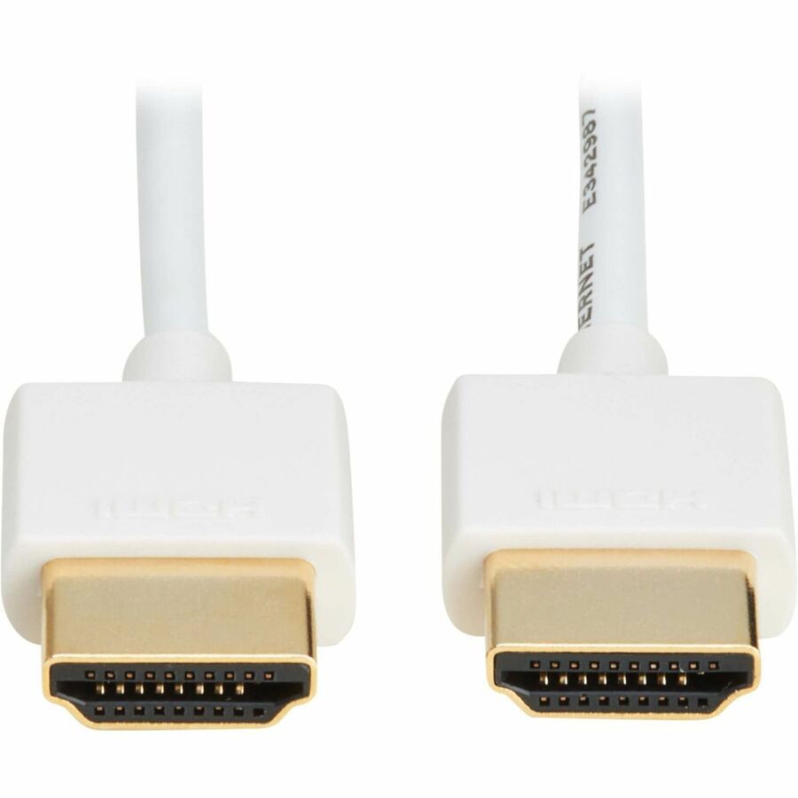 Eaton Tripp Lite Series Slim High-Speed HDMI Cable with Ethernet and Digital Video with Audio, UHD 4K 60 Hz (M/M), White, 6 ft. (1.8 m) — P569-006-SLIM-W