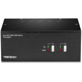 TRENDnet 2-Port Dual Monitor DVI KVM Switch with Audio, 2-Port USB 2.0 Hub, Digital Resolutions up to 1920 x 1200, Analog Resolutions up to 2048 x 1536, TK-232DV