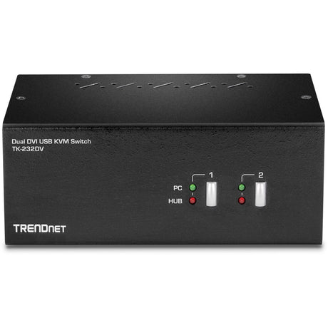 TRENDnet 2-Port Dual Monitor DVI KVM Switch with Audio, 2-Port USB 2.0 Hub, Digital Resolutions up to 1920 x 1200, Analog Resolutions up to 2048 x 1536, TK-232DV