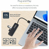 StarTech.com StarTech.com 4-Port USB-A Hub, 5Gbps, Bus Powered, Small Travel Mini USB Hub, Multi-Port USB 3.0 Splitter, Portable USB Hub — H5A4A-USB-HUB