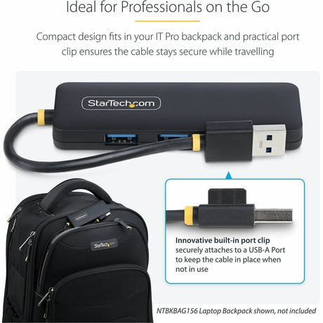 StarTech.com StarTech.com 4-Port USB-A Hub, 5Gbps, Bus Powered, Small Travel Mini USB Hub, Multi-Port USB 3.0 Splitter, Portable USB Hub — H5A4A-USB-HUB