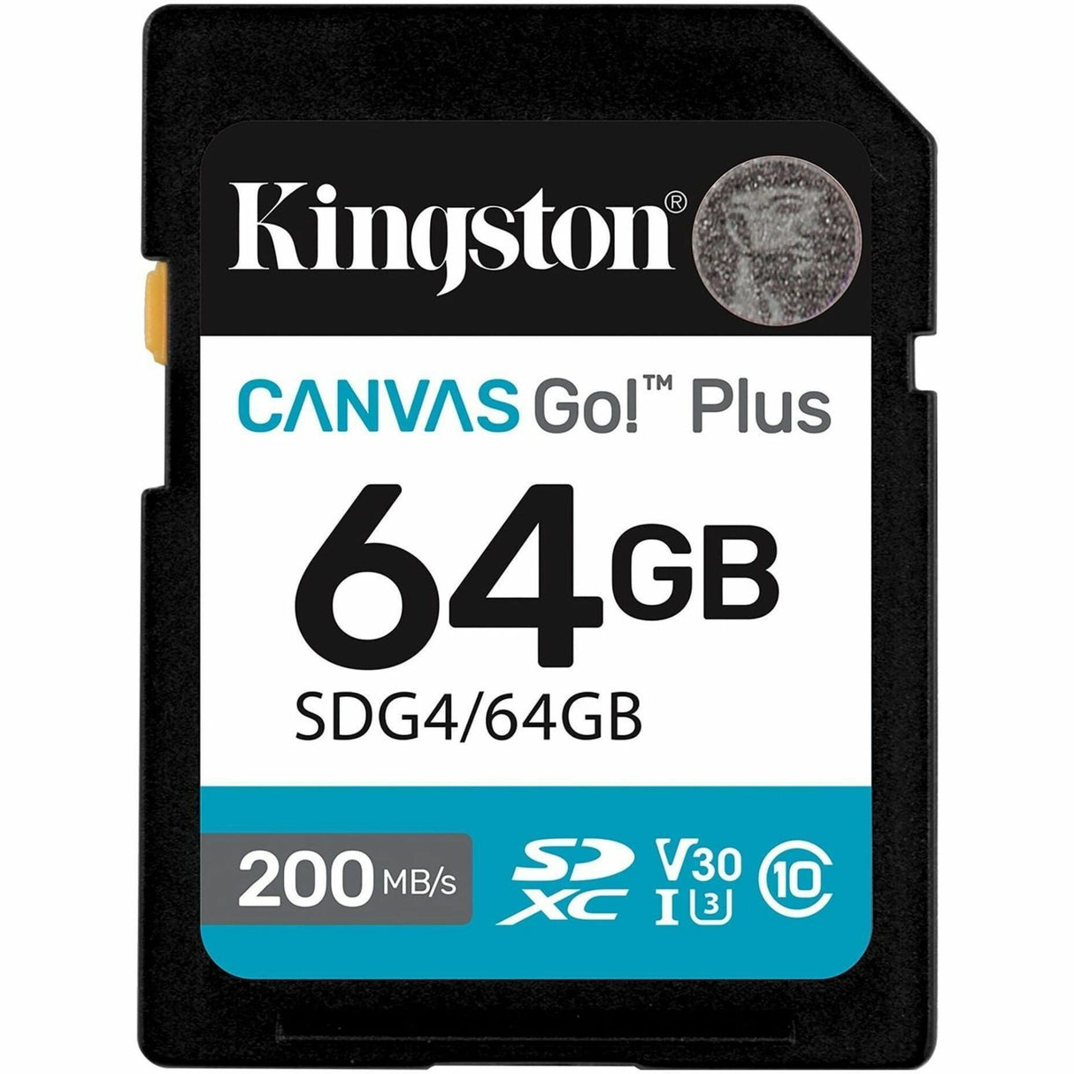 Kingston Canvas Go! Plus 64 GB Class 10/UHS-I (U3) V30 SDXC — SDG4/64GB