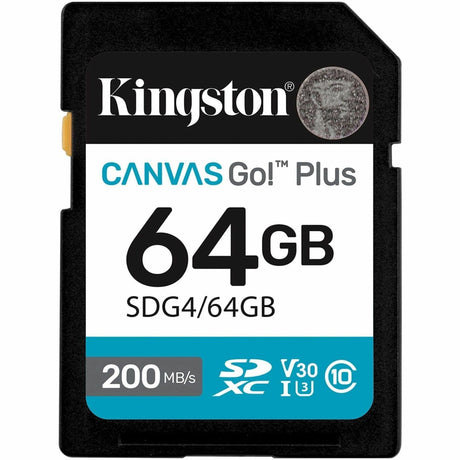 Kingston Canvas Go! Plus 64 GB Class 10/UHS-I (U3) V30 SDXC — SDG4/64GB