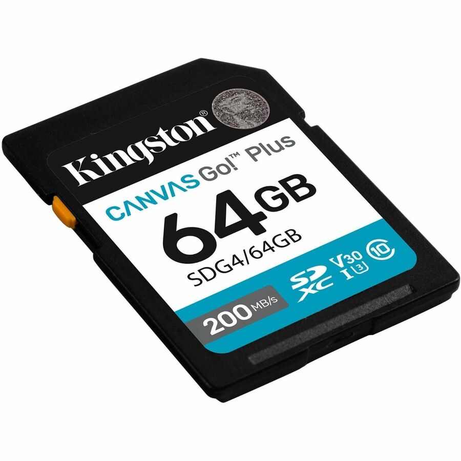 Kingston Canvas Go! Plus 64 GB Class 10/UHS-I (U3) V30 SDXC — SDG4/64GB