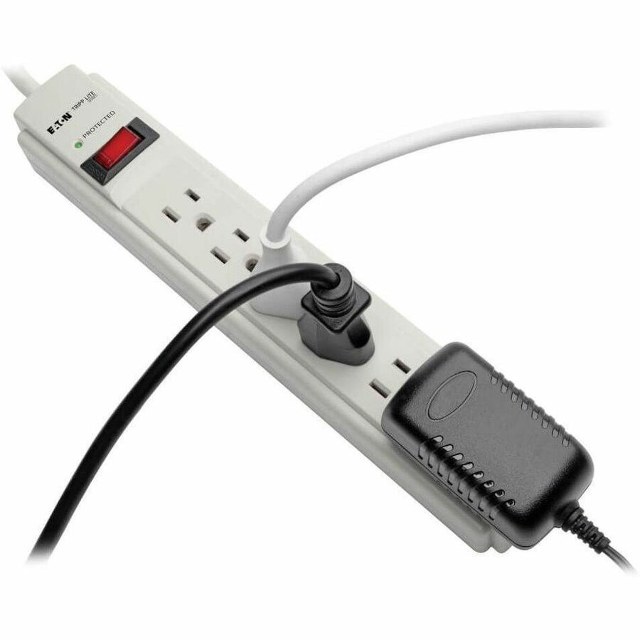 Eaton Tripp Lite Series Protect It! 6-Outlet Surge Protector, 8 ft. (2.43 m) Cord, 990 Joules, Low-Profile Right-Angle 5-15P plug — TLP608
