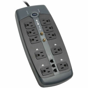 Eaton Tripp Lite Series Protect It! 10-Outlet Surge Protector, 8 ft. (2.43 m) Cord, 3345 Joules, Tel/Modem/Coaxial Protection — TLP1008TELTV