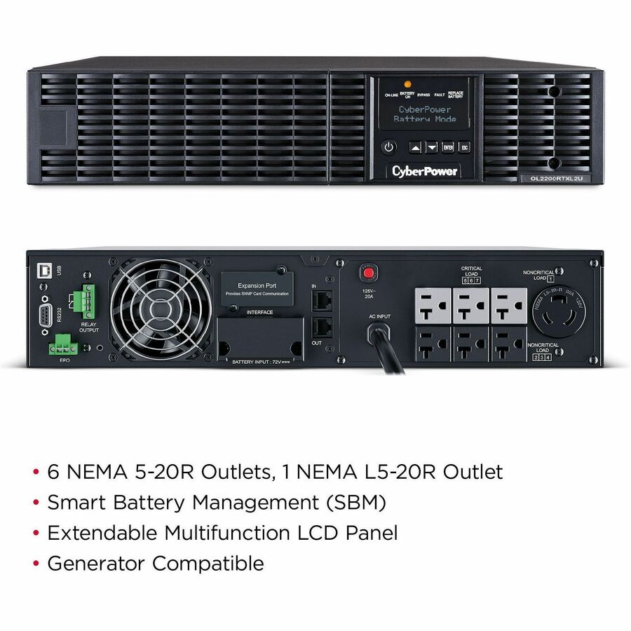 CyberPower OL2200RTXL2U Smart App Online UPS Systems — OL2200RTXL2U