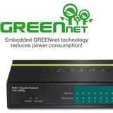 TRENDnet 8-Port Gigabit PoE+ Switch, TPE-TG80G, 8 x Gigabit PoE+ Ports, 123W PoE Power Budget, 16 Gbps, Ethernet Splitter, NDAA & TAA Compliant, Metal, Lifetime Protection, Black — TPE-TG80G