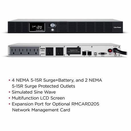 CyberPower OR1500LCDRM1U Smart App LCD UPS Systems — OR1500LCDRM1U