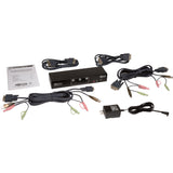 Eaton Tripp Lite Series 2-Port Dual Monitor DVI KVM Switch, TAA, GSA with Audio and USB 2.0 Hub, Cables included — B004-2DUA2-K
