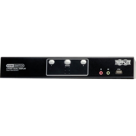 Eaton Tripp Lite Series 2-Port Dual Monitor DVI KVM Switch, TAA, GSA with Audio and USB 2.0 Hub, Cables included — B004-2DUA2-K