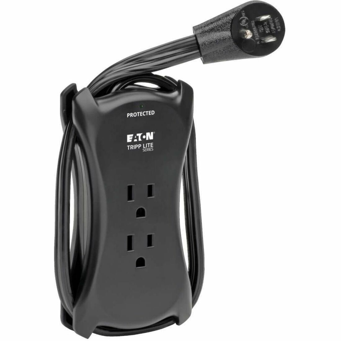 Eaton Tripp Lite Series Protect It! 3-Outlet Travel-Size Surge Protector - 5-15R Outlets, 2 USB Ports, 5-15P Input, 1050 Joules, Black — TRAVELER3USB