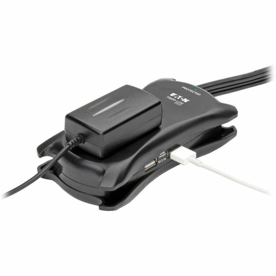 Eaton Tripp Lite Series Protect It! 3-Outlet Travel-Size Surge Protector - 5-15R Outlets, 2 USB Ports, 5-15P Input, 1050 Joules, Black — TRAVELER3USB