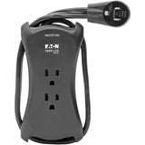 Eaton Tripp Lite Series Protect It! 3-Outlet Travel-Size Surge Protector - 5-15R Outlets, 2 USB Ports, 5-15P Input, 1050 Joules, Black — TRAVELER3USB