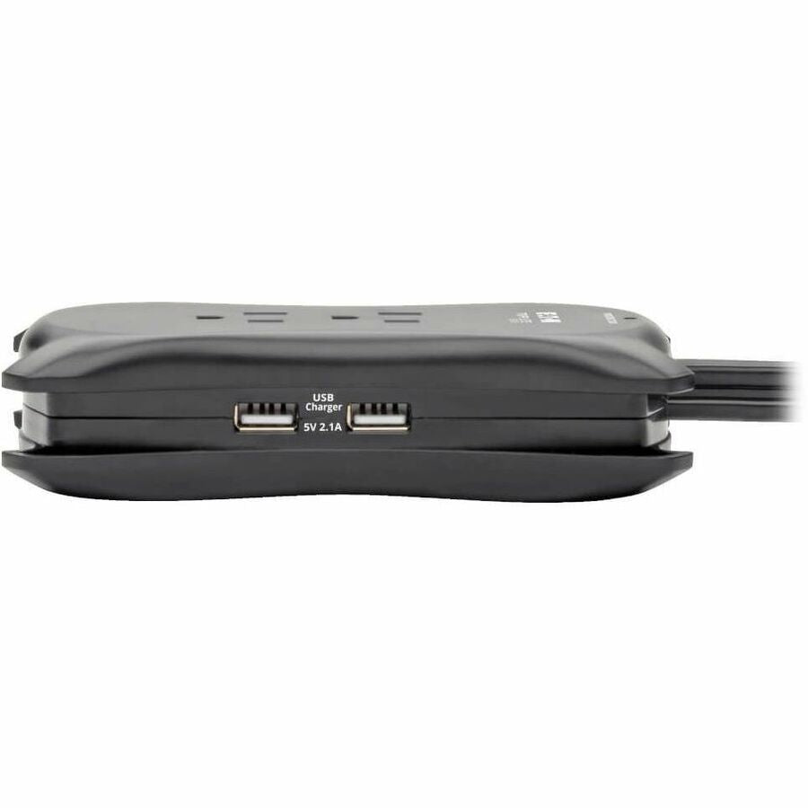 Eaton Tripp Lite Series Protect It! 3-Outlet Travel-Size Surge Protector - 5-15R Outlets, 2 USB Ports, 5-15P Input, 1050 Joules, Black — TRAVELER3USB