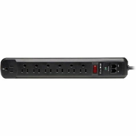 Eaton Tripp Lite Series Protect It! 7-Outlet Surge Protector, 6 ft. (1.83 m) Cord, 1080 Joules, Modem/Fax Protection, Black Housing — TLP76RBTEL