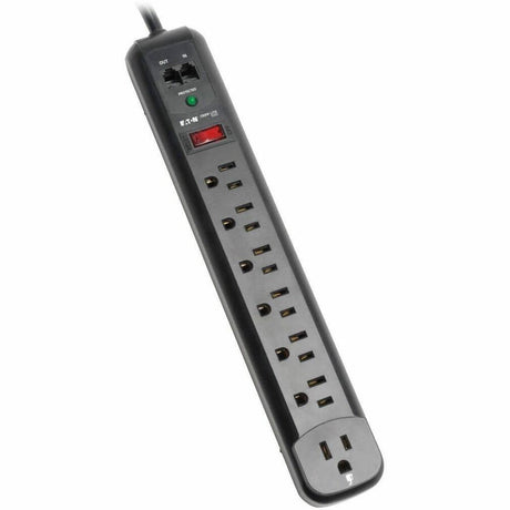 Eaton Tripp Lite Series Protect It! 7-Outlet Surge Protector, 6 ft. (1.83 m) Cord, 1080 Joules, Modem/Fax Protection, Black Housing — TLP76RBTEL