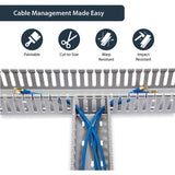 StarTech.com 3x3in Open Slot Wiring Cable Raceway Duct, Server Rack Cable Management, PVC Cable Cover, Cord Hider / Organizer, TAA — AD3X3