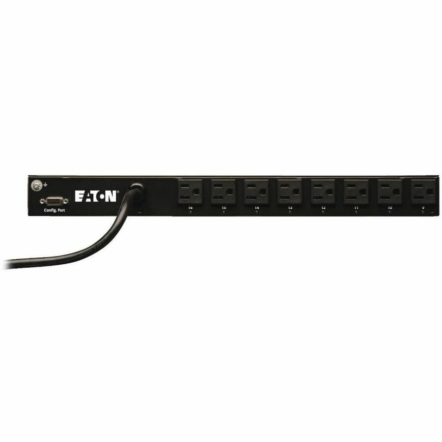 Eaton 1.4kW Single-Phase Switched PDU - LX Interface, 120V Outlets (16 5-15R), 5-15P, 120V Input, 12 ft. (3.66 m) Cord, 1U Rack-Mount, TAA — PDUMH15NET